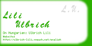 lili ulbrich business card